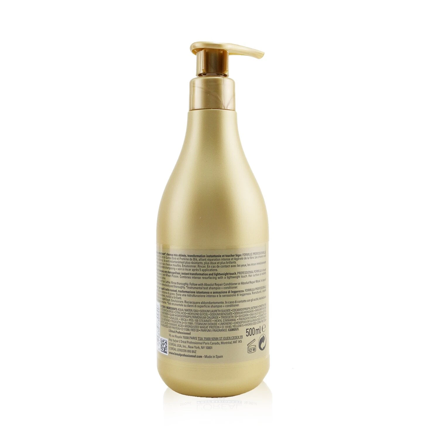 L'Oreal Professionnel Serie Expert - Absolut Repair Gold Quinoa + Protein Instant Resurfacing Shampoo 500ml/16.9oz 6 L'Oreal Professionnel Serie Expert - Absolut Repair Gold Quinoa + Protein Instant Resurfacing Shampoo 500ml/16.9oz - Image 6