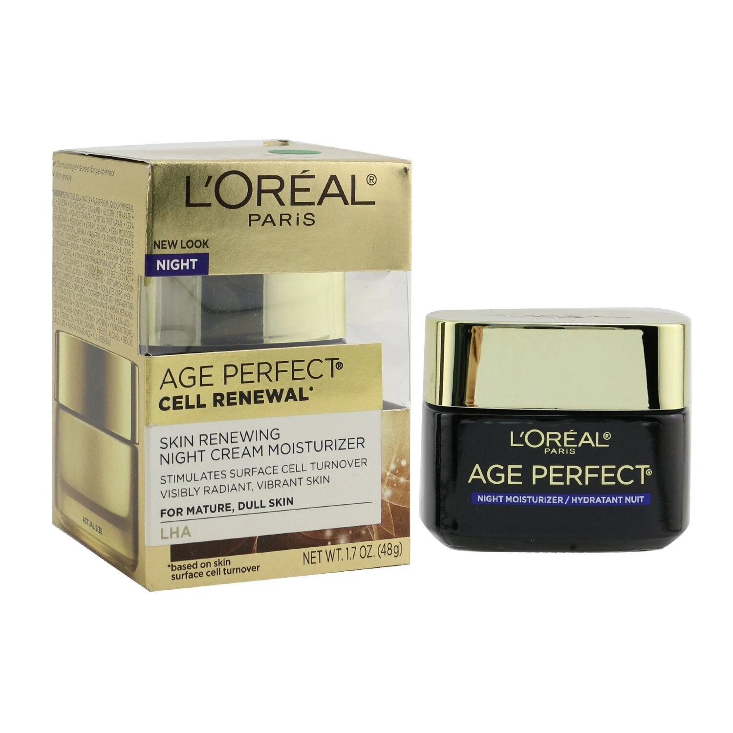 L'Oreal Age Perfect Cell Renewal - Skin Renewing Night Cream Moisturizer - For Mature, Dull Skin 48g/1.7oz 2 L'Oreal Age Perfect Cell Renewal - Skin Renewing Night Cream Moisturizer - For Mature, Dull Skin 48g/1.7oz - Image 2