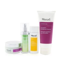 Murad Murad Skin Clinic Radiance Revealed With Murad Set: Retinol Youth Renewal Serum 30ml + City Skin Age Defense Mineral Sunscreen SPF 50 50ml + AHA/ BHA Exfoliating Cleanser 200ml + Intense Recovery Cream 50ml 4pcs