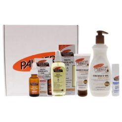 Palmers Palmers Influencer Kit By Palmers For Unisex - 5 Pc 0.5oz Cocoa Butter Formula Swivel Stick Lip Balm, 3.17oz Coconut Sugar Facial Scrub, 1oz Cocoa Butter Formula Skin Therapy Oil With Vitamin E, 13.5oz Coconut Oil Body Lotion, 5.1oz Cocoa Butter F